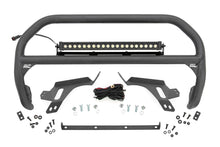 Cargar imagen en el visor de la galería, Nudge Bar w/ Tow Hooks 20 Inch Black DRL Single Row LED Ford Bronco Sport (21-24) Rough Country