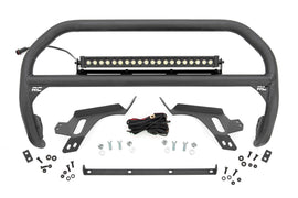 Nudge Bar w/ Tow Hooks 20 Inch Black DRL Single Row LED Ford Bronco Sport (21-24) Rough Country