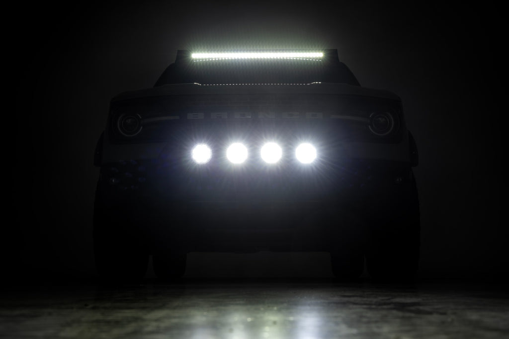 Nudge Bar w/ Tow Hooks 20 Inch Black DRL Single Row LED Ford Bronco Sport (21-24) Rough Country