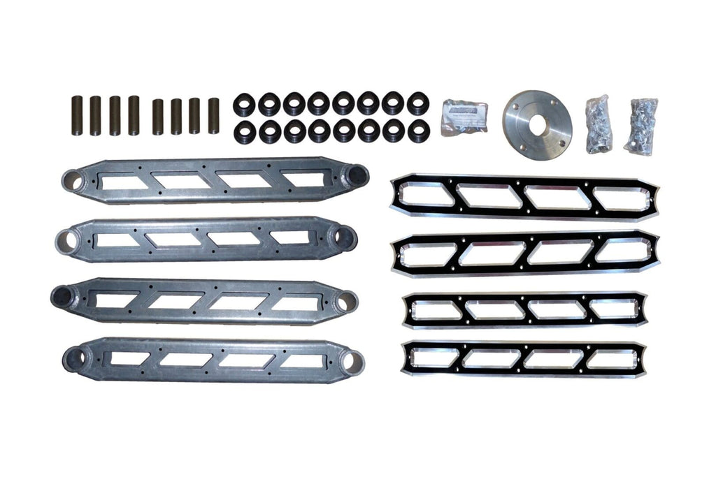 McGaughy's Rear Boxed 4-Link w/Raw Billet Face Plates 2014-2026 Dodge Ram 2500 8 and 10 Inch Lift Kits Black