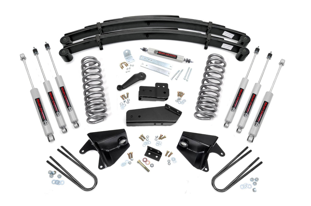 4 Inch Lift Kit Quad Front Shocks Rear Springs Ford F-150 4WD (80-96) Rough Country