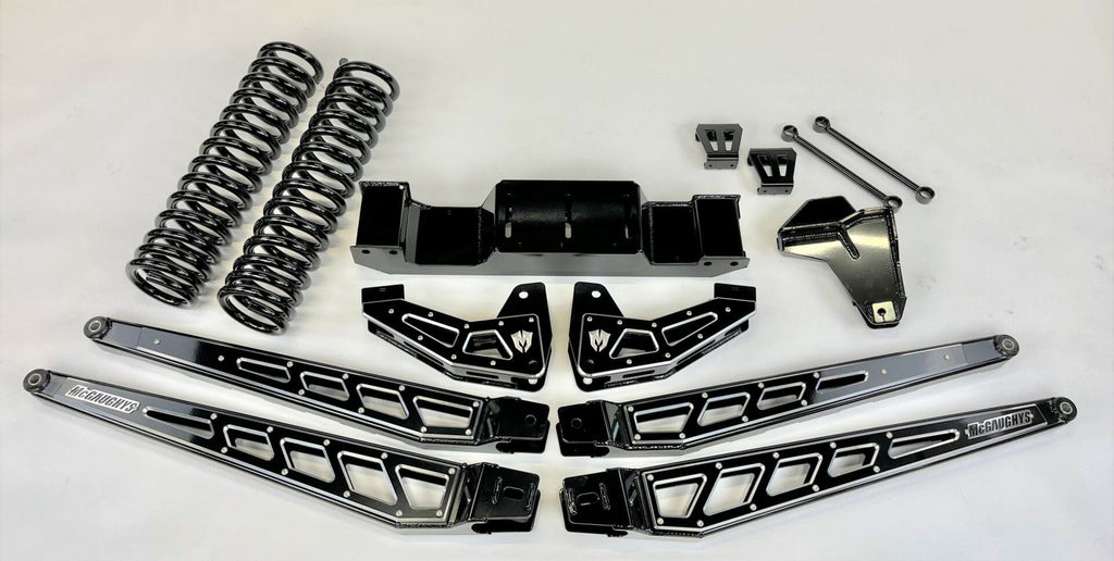 McGaughy's 10 Inch Premium Lift Kit with 4-Link 2019-2024 Dodge Ram 2500 4WD Raw Finish