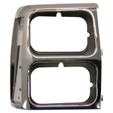 Dual Headlight Bezel, Black & Chrome, Plastic, Right for 84/90 XJ Cherokee