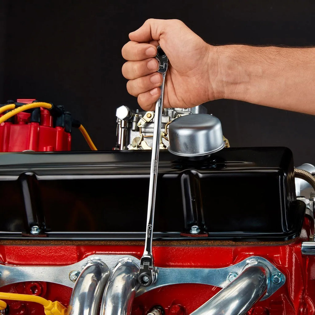 ICON Extra Long Professional Double Box Flex Ratcheting Wrench Set, 5-Piece | WRDBFM-5 | 56694