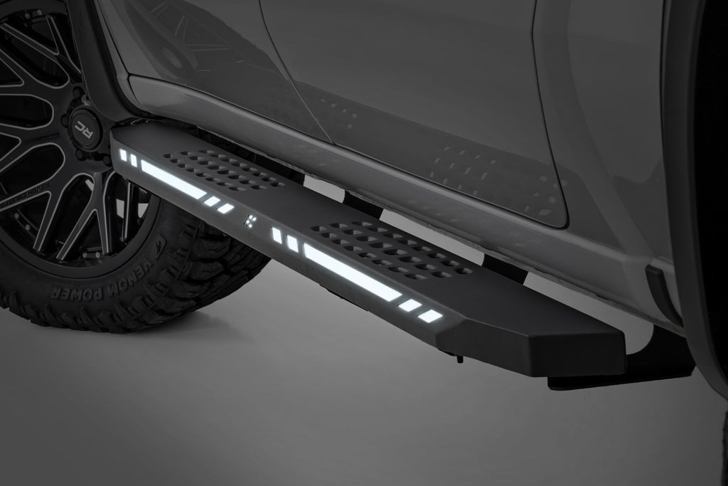 AC2 Running Boards Amber/White Crew Cab Ram 1500/2500/3500 2WD/4WD (2010-2025 & Classic) Rough Country