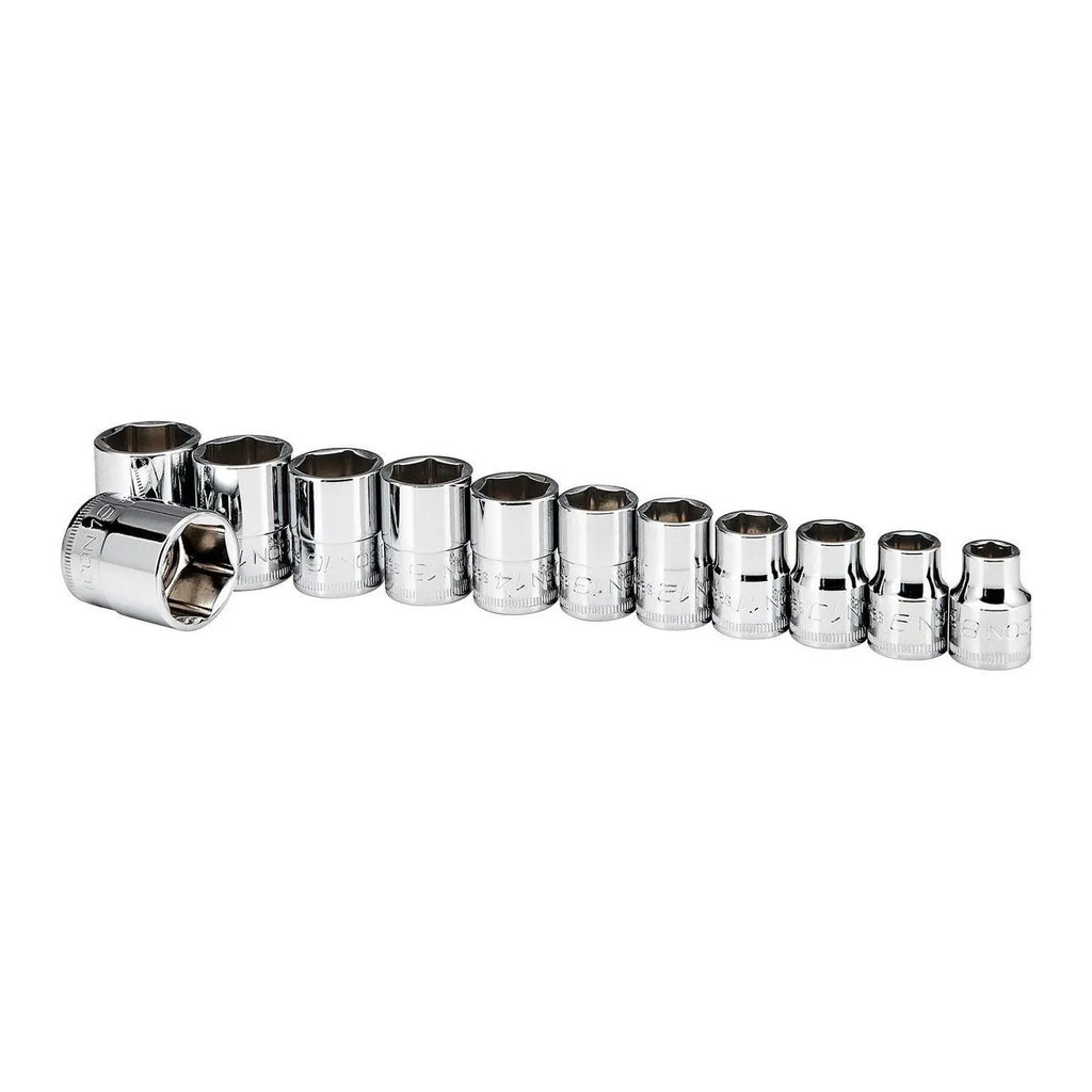 ICON Professional 3/8 in. Drive Metric Shallow Socket Set, 12 Piece | S2SM-12 | 58104