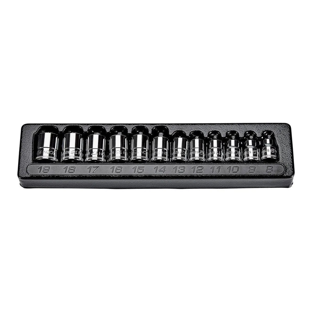 ICON Professional 3/8 in. Drive Metric Shallow Socket Set, 12 Piece | S2SM-12 | 58104