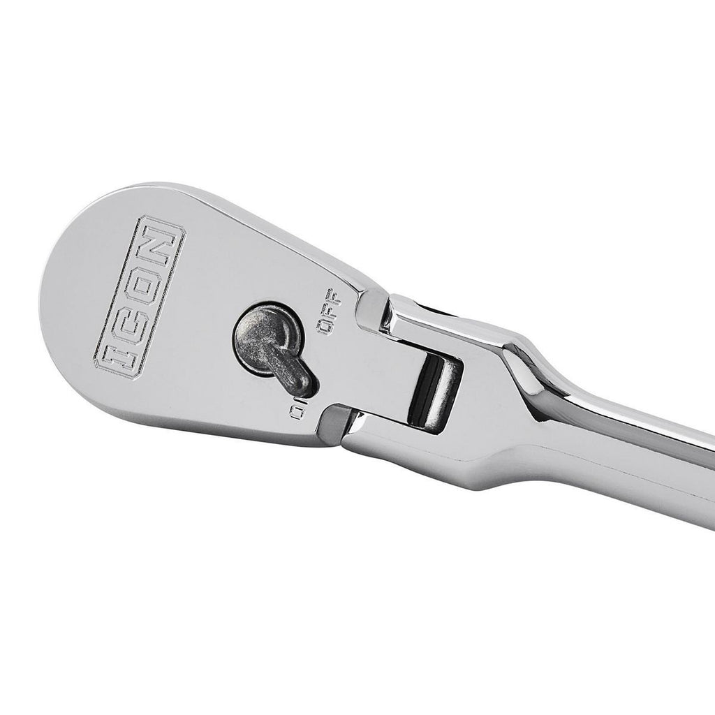ICON 3/8 in. Drive Professional 90 Tooth Long Reach Flex Head Ratchet | R2LF | 58585
