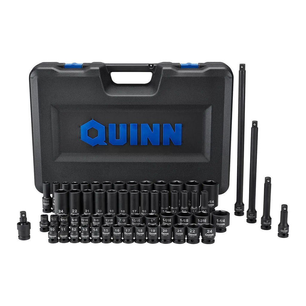Quinn 61 Piece 1/2" Drive Master Impact Socket Set | 58680 | SAE / Metric