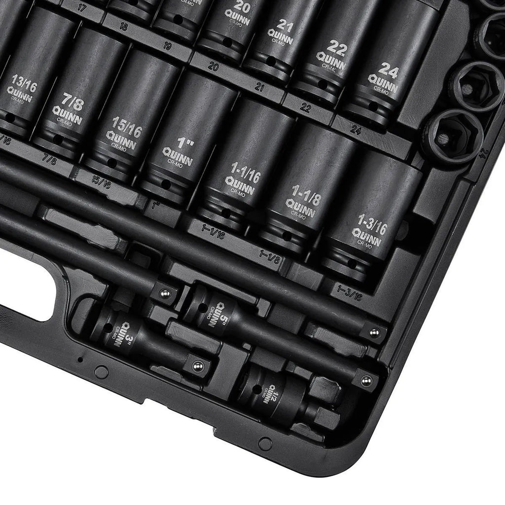 Quinn 61 Piece 1/2" Drive Master Impact Socket Set | 58680 | SAE / Metric