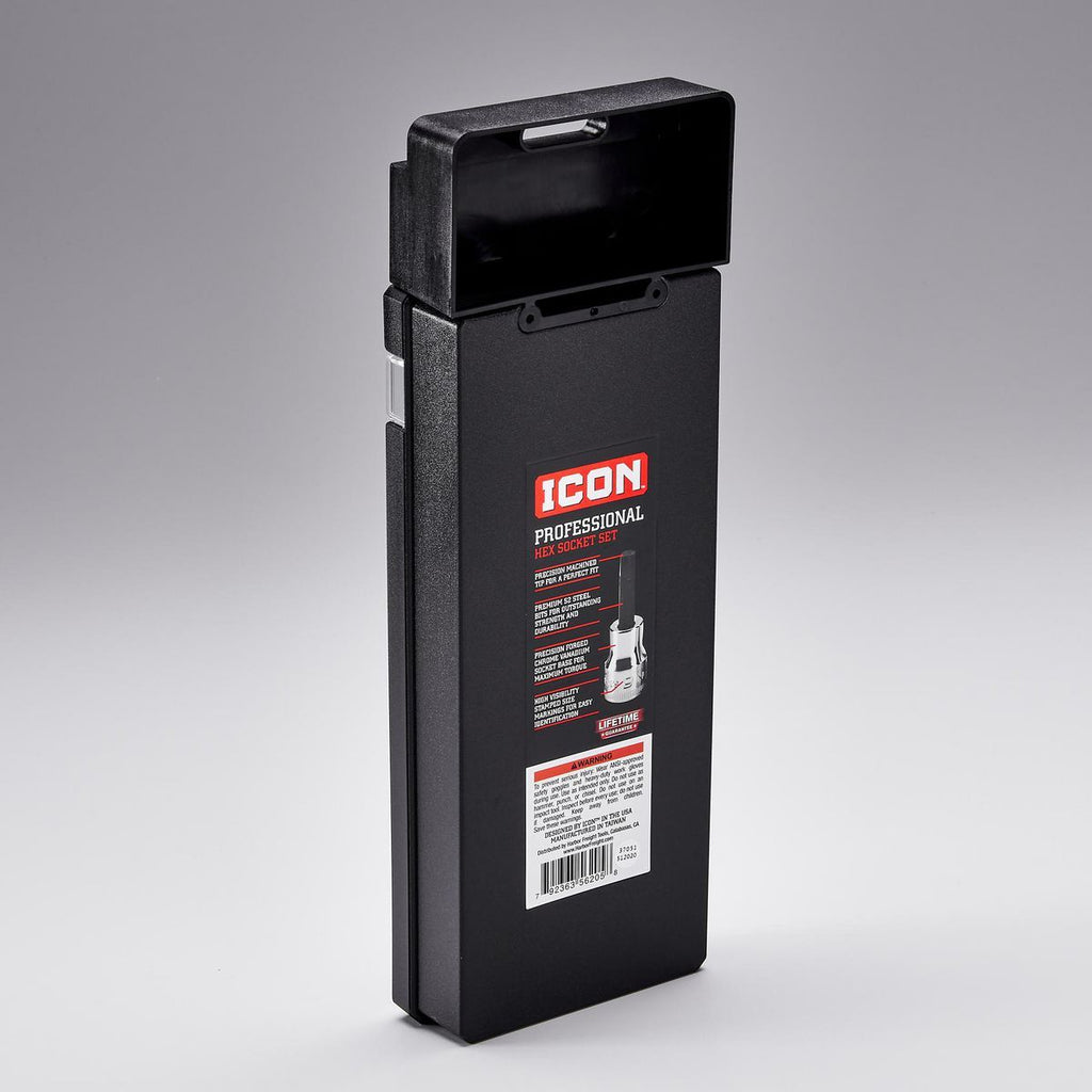 ICON 3/8 in. Drive Metric Professional Hex-Bit Socket Set, 8-Piece | S2HM-8 | 56205