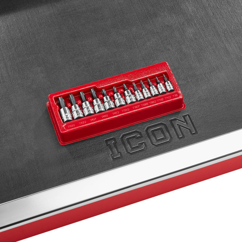 Icon Professional 12 Piece Torx Bit Socket Set T8 - T55 | S12T-12 | 59753