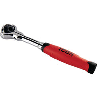 Cargar imagen en el visor de la galería, ICON 1/4 in. Drive Professional 90 Tooth Swivel Head Ratchet with Comfort Grip | R1SW | 64694