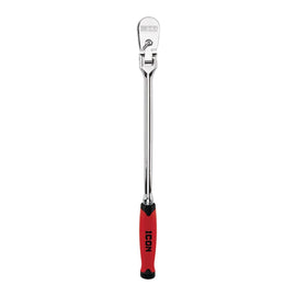 ICON 1/2 in. Drive Professional 90 Tooth Long Reach Flex Head Ratchet w/ Comfort Grip | R3LFG | 64705