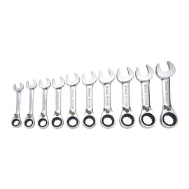 ICON Professional Stubby Metric Ratcheting Combination Wrench Set 10-Piece | WRSTM-10 | 64838