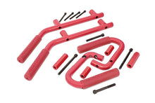 Cargar imagen en el visor de la galería, Jeep Solid Steel Grab Handle Set 07-18 Wrangler JK Red Rough Country