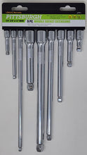 Cargar imagen en el visor de la galería, Pittsburgh Wobble Socket Extension Set, 9-Piece | 67971