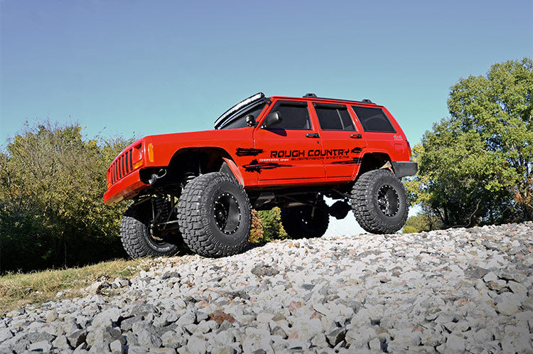 Jeep 50-inch Black Series Curved LED Light Bar Upper Windshield Kit 84-01 Jeep XJ Cherokee Rough Country