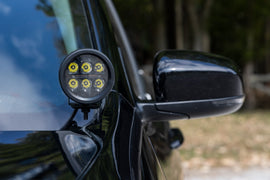 LED Light Kit Ditch Mount 2 Inch Black Pair Flood Jeep KL 14-21 Rough Country