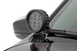 LED Light Kit Ditch Mount Black Series Round 3.5 Inch Amber DRL Jeep KL (14-21) Rough Country