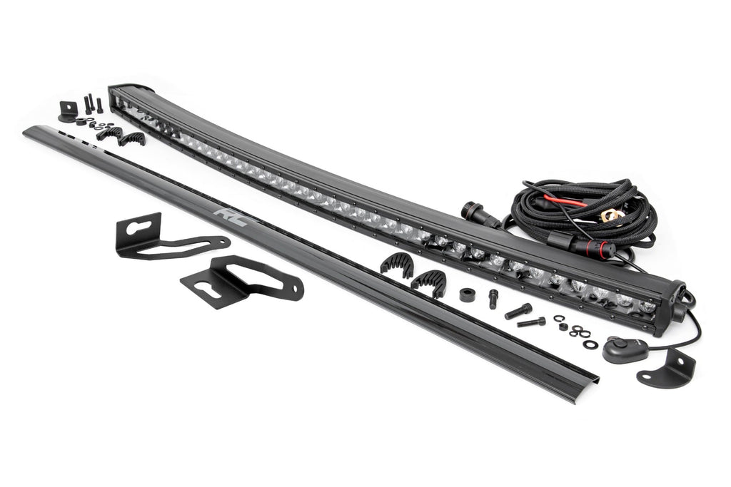 LED Light Kit Roof Mount 40 Inch Black Single Row Jeep Cherokee KL (14-23) Rough Country