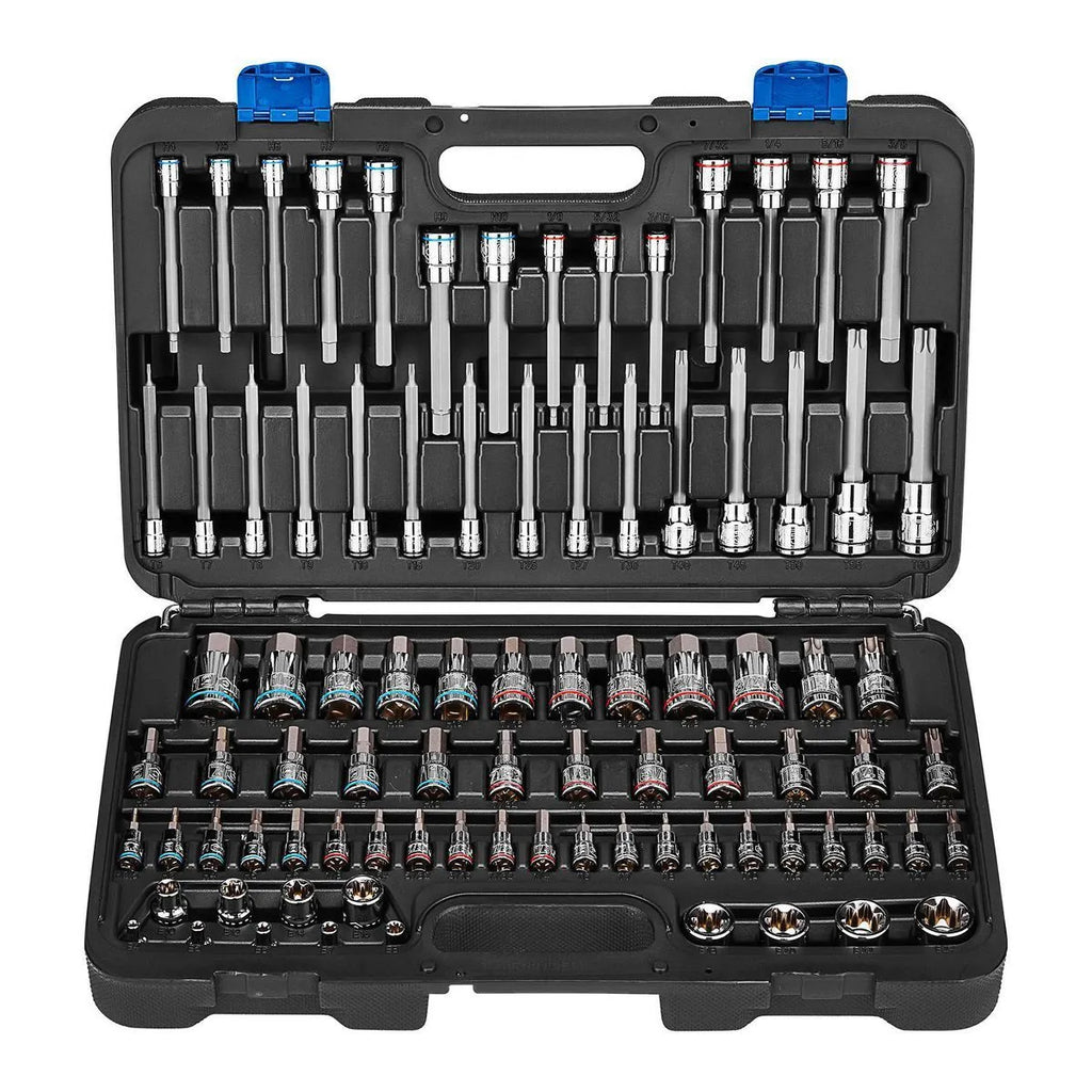 Quinn 87 Piece Master Bit Socket Set | 70347 | SAE Hex, Metric Hex, Torx, E-Torx