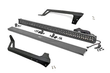 Cargar imagen en el visor de la galería, Jeep 50-Inch Straight LED Light Bar Upper Windshield Kit w/ 50 Inch Black Series LED Light w/ Amber DRL 07-18 Wrangler JK Rough Country