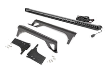 Load image into Gallery viewer, Jeep 50-inch Straight LED Light Bar Upper Windshield Kit w/ Single Row Black Series LED w/ DRL (97-06 TJ) Rough Country