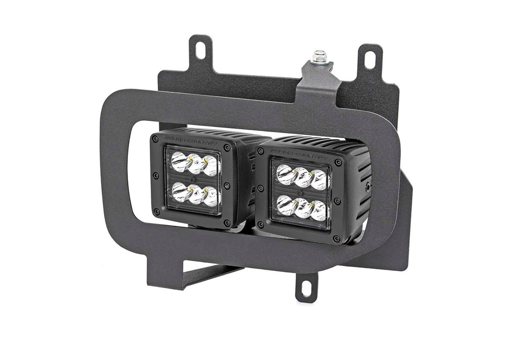 LED Light Kit Fog Mount Dual 2 Inch Black Pairs Spot/Flood Ford F-150 (15-17) Rough Country
