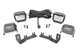 LED Ditch Light Kit 3in OSRAM Pair Wide Silverado/Sierra 1500 (14-18 & Classic) Rough Country