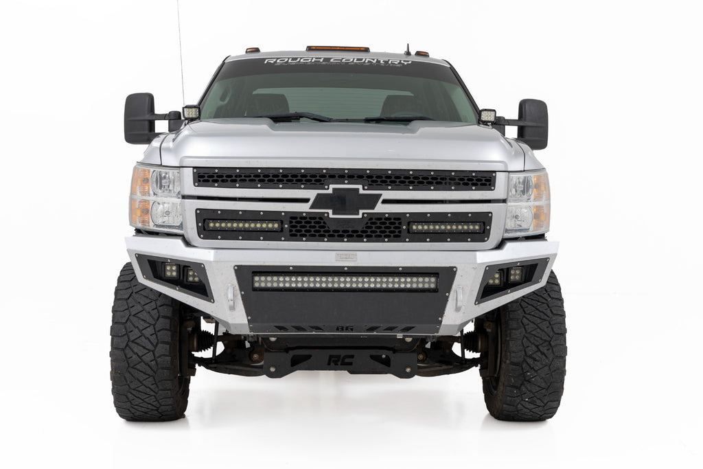 LED Light Ditch Mount 2 Inch Black Pair White DRL Chevy 1500 (2007-2013) Rough Country