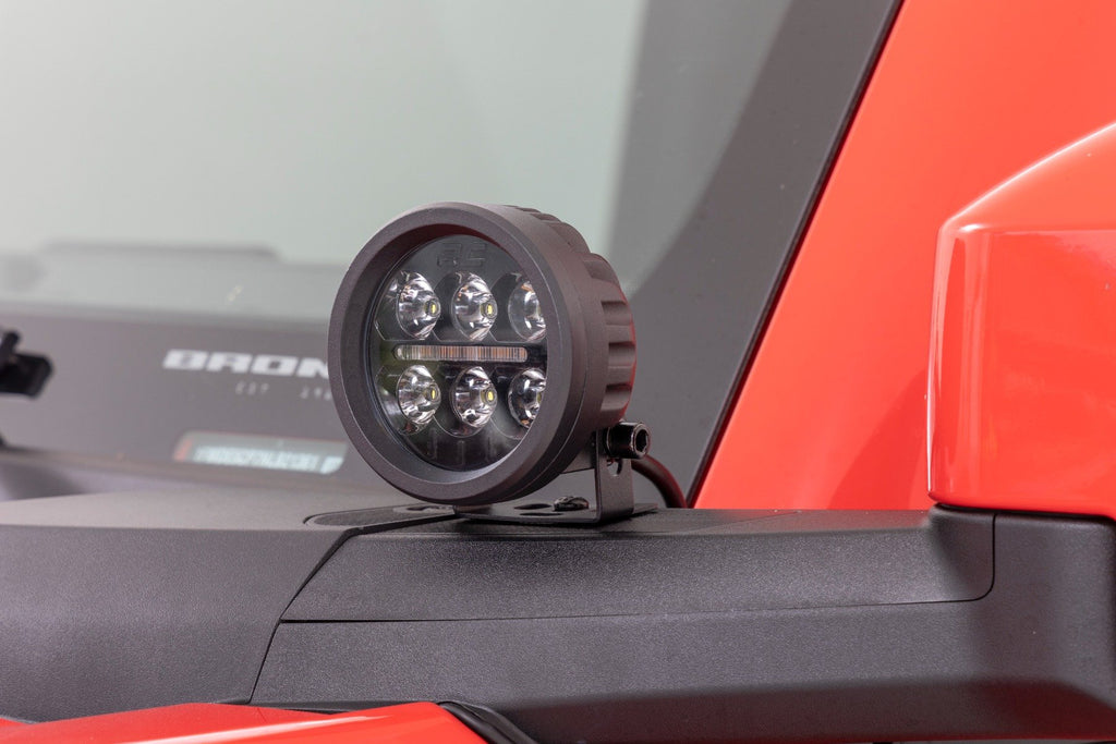 LED Light Kit Ditch Mount 3.5 Inch Black Round Pair Amber DRL Ford Bronco (21-25) Rough Country