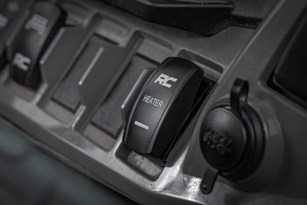Rocker Switch Cab Heater 2x1 with Logo Blue Back Light Polaris General XP 4 1000 Rough Country