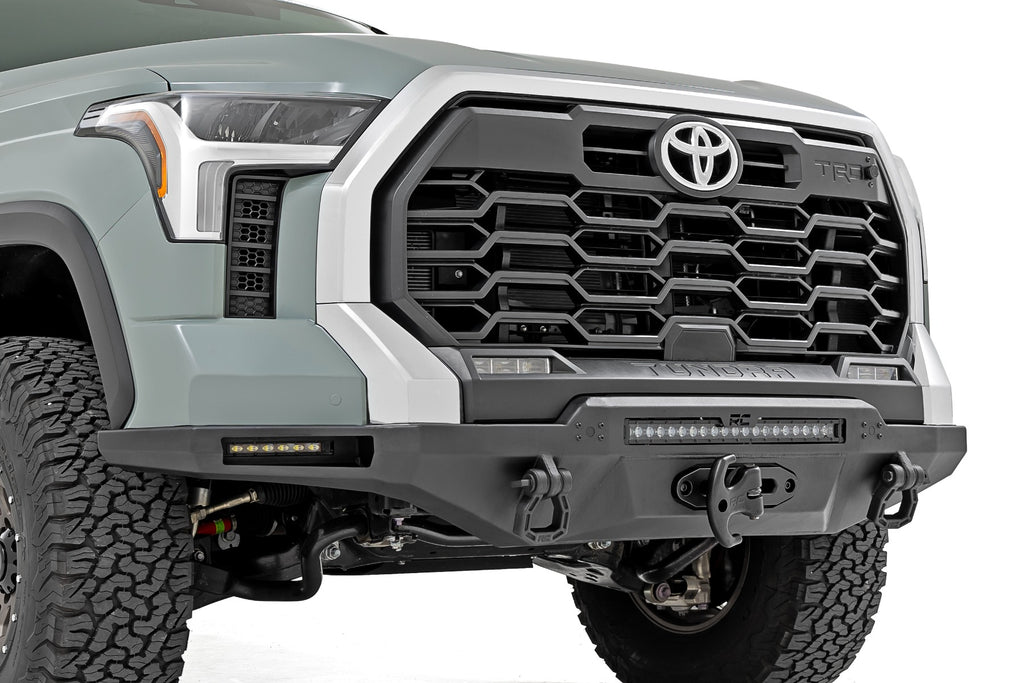 Hybrid Front Bumper 12000S Black LED w/ White DRL Toyota Tundra (22-26) Rough Country