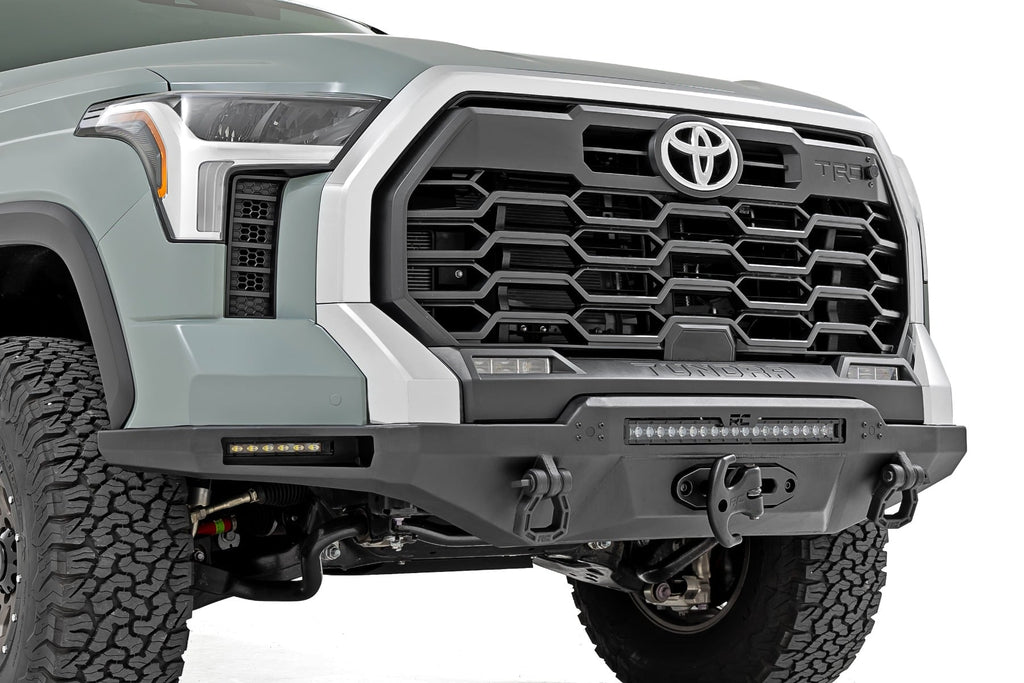 Hybrid Front Bumper 12000S Black LED w/ Amber DRL Toyota Tundra (22-26) Rough Country