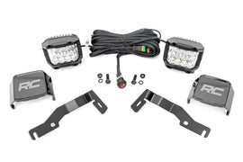 LED Light Kit Ditch Mount 3 Inch OSRAM Wide Toyota Tacoma 2WD/4WD (24-26) Rough Country