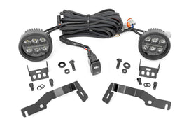 LED Light Kit Ditch Mount Black Series Round 3.5 Inch Amber DRL Toyota Tacoma (24-26) Rough Country