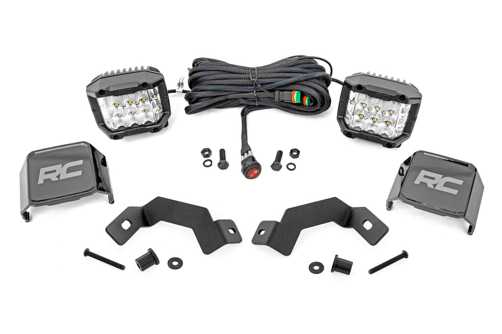 LED Light Kit Ditch Mount 3 Inch OSRAM Wide Toyota Land Cruiser (24-26) Rough Country