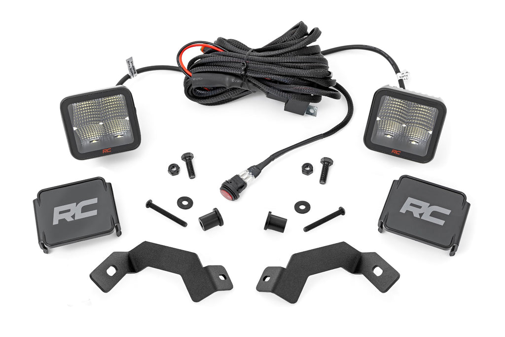 LED Light Kit Ditch Mount 2 Inch Spectrum Pair Spot Toyota Land Cruiser (24-26) Rough Country