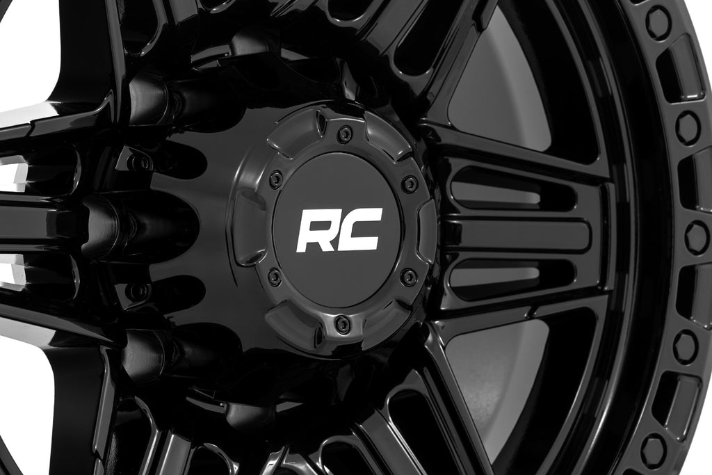 76 Series Wheel Simulated Bead Lock Gloss Black 17x9 5x4.5 +0mm Rough Country