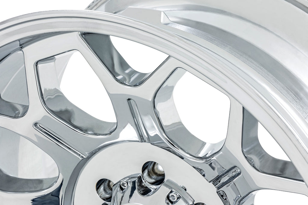 77 Series Wheel One-Piece Chrome 22x12 6x5.5 -44mm Rough Country