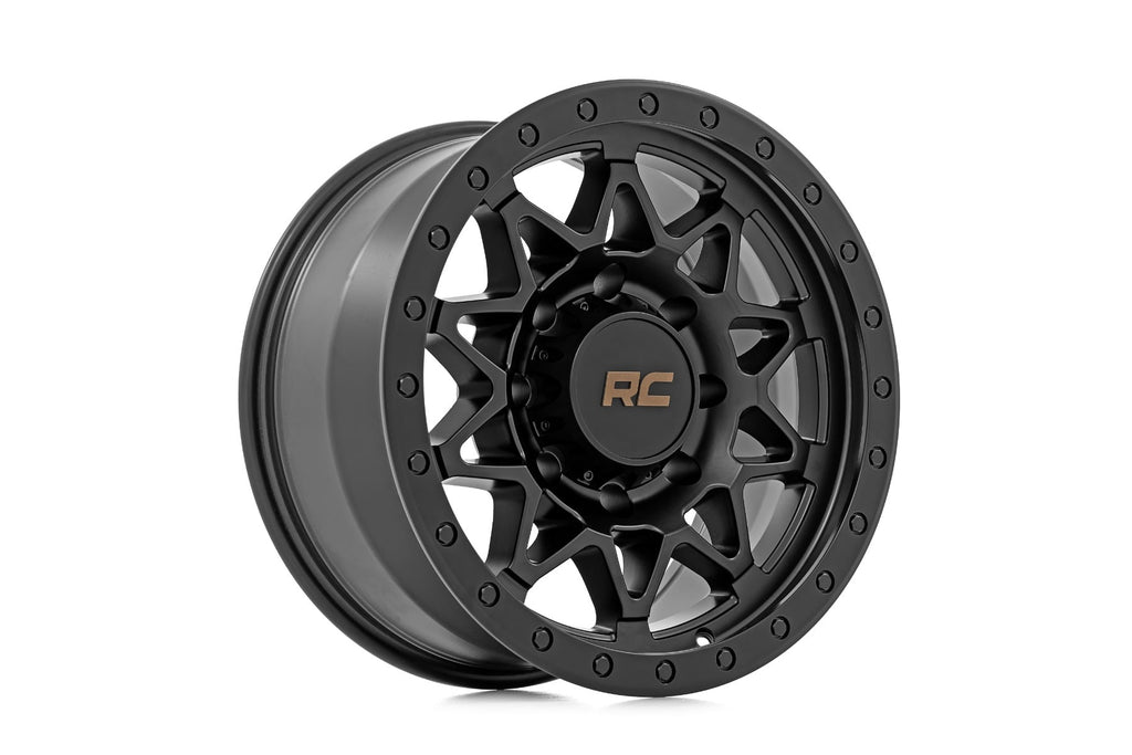 78 Series Wheel Simulated Beadlock Black 18x9 8x6.5 -12mm Rough Country