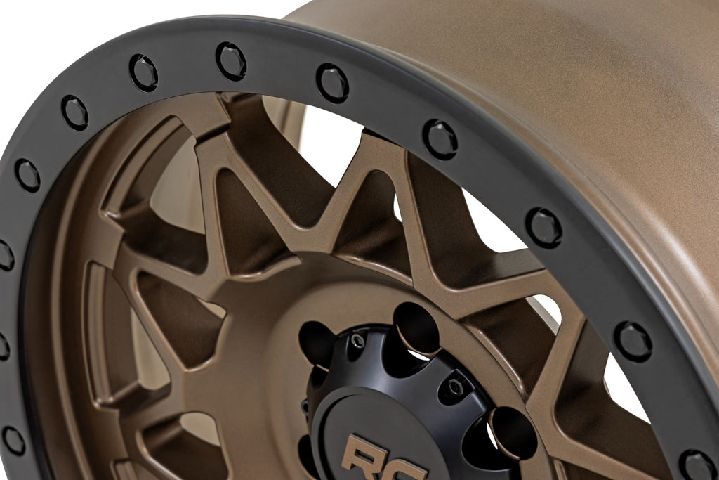 78 Series Wheel Simulated Beadlock Bronze/Black 18x9 6x135 -12mm Rough Country