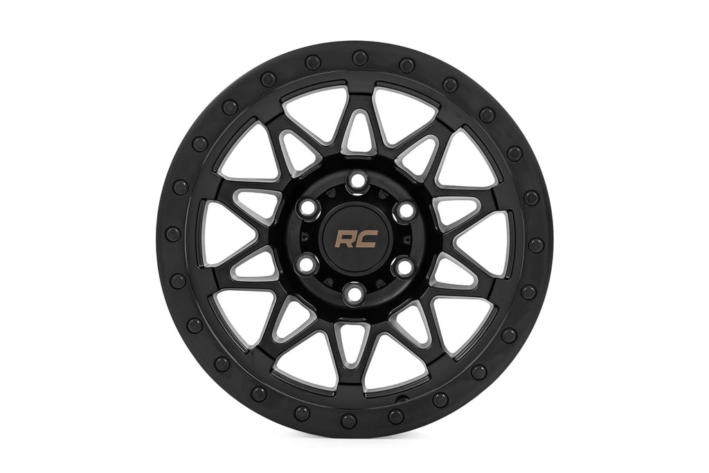 78 Series Wheel Simulated Beadlock Black 18x9 5x5 -12mm Rough Country