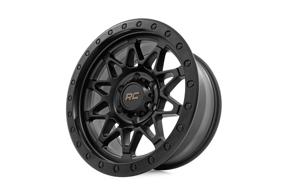 78 Series Wheel Simulated Beadlock Black 18x9 5x5 -12mm Rough Country
