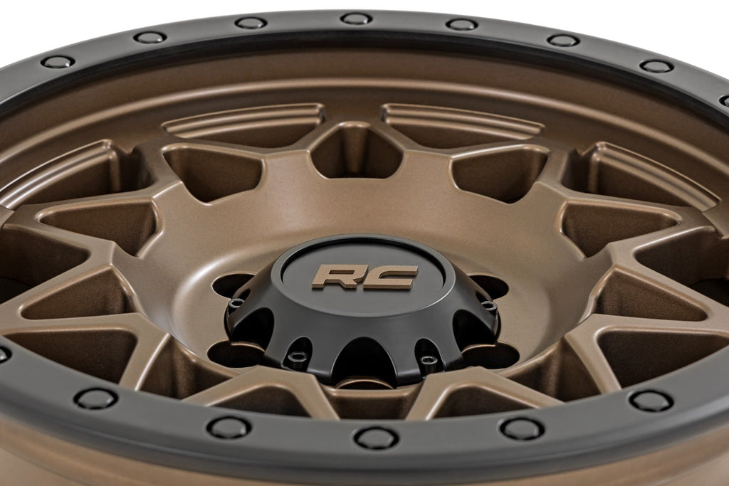 78 Series Wheel Simulated Beadlock Bronze/Black 18x9 5x5 -12mm Rough Country