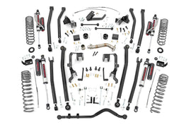 4.0 Inch Jeep Long Arm Suspension Lift Kit w/ Vertex Adjustable Reservoir Shocks 12-18 Wrangler JK 4-door Rough Country