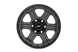 79 Series Wheel One-Piece Gunmetal Gray w/Black Ring 17x8.5 6x5.5 0mm Rough Country