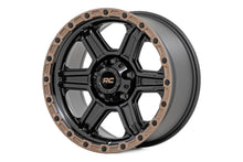 Cargar imagen en el visor de la galería, 79 Series Wheel One-Piece Semi Gloss Black w/Bronze Ring 17x8.5 5x4.5 0mm Rough Country