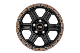 79 Series Wheel One-Piece Semi Gloss Black w/Bronze Ring 18x9 6x5.5 0mm Rough Country